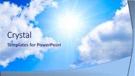  Presentation with breaking through - Beautiful PPT theme featuring sun breaking backdrop and a sky blue colored foreground