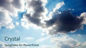  Presentation with stormy sky and dark clouds - PPT theme enhanced with sun burst - sky and clouds background and a sky blue colored foreground