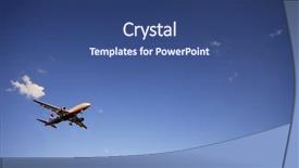  Presentation with airplane take off - PPT layouts consisting of sun clipart - airplane on landing background and a ocean colored foreground