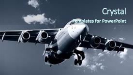  Presentation with airbus a380 airplane noise - Colorful PPT theme enhanced with sun clipart - airplane on landing backdrop and a ocean colored foreground