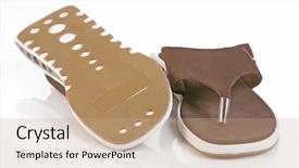  Presentation with ballerina shoes bear - Cool new PPT theme with sun clipart - beach shoes sandshoes backdrop and a  colored foreground