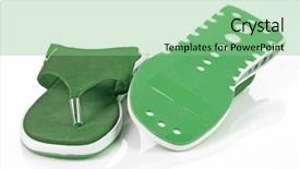  Presentation with sea sun - Cool new PPT theme with sun clipart - green sea shoes backdrop and a seafoam green colored foreground