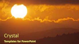  Presentation with sun - Amazing slide deck having sun-close-up-and-mountain backdrop and a tawny brown colored foreground