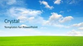  Presentation with bright blue colour for - Slides having sun clouds - field and bright blue sky background and a light blue colored foreground