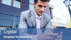  Presentation with luxury fashion outdoors - Slide deck consisting of sun dial - handsome businessman using smartphone outdoors background and a  colored foreground