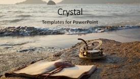  Presentation with rocky - Slides featuring sun dial - tropical rocky beach with old background and a soft green colored foreground