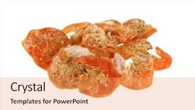  Presentation with shrimps - Theme enhanced with group of dried shrimp background and a yellow colored foreground
