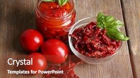  Presentation with dried tomato - Slides having sun dried tomatoes in glass background and a tawny brown colored foreground