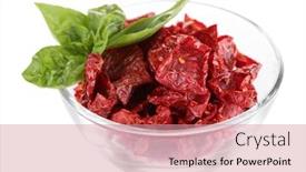  Presentation with sun - Cool new presentation theme with sun-dried-tomatoes-in-glass backdrop and a coral colored foreground