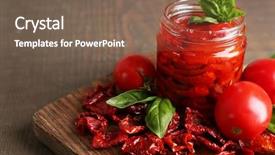  Presentation with on glass board - Amazing presentation theme having sun dried tomatoes in glass backdrop and a violet colored foreground