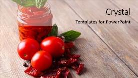  Presentation with dried tomato - Beautiful theme featuring sun dried tomatoes in glass backdrop and a soft green colored foreground