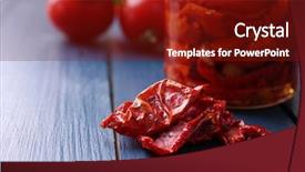  Presentation with sun - Amazing slide deck having sun dried tomatoes in glass backdrop and a  colored foreground