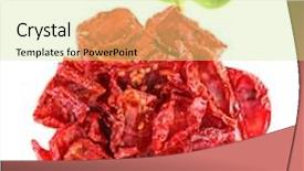  Presentation with sun - Presentation having sun-dried-tomatoes-isolated background and a soft green colored foreground