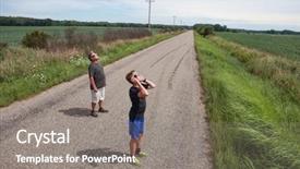  Presentation with eclipse - Theme featuring sun during a solar eclipse background and a gray colored foreground