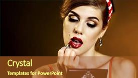  Presentation with sexy girl - Presentation theme enhanced with sun flare on gradation background and a tawny brown colored foreground