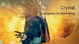  Presentation with folklore - Colorful PPT layouts enhanced with sun folklore paganism worship backdrop and a yellow colored foreground