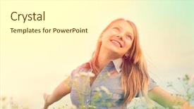  Presentation with beautiful spring flowers - PPT theme consisting of sun free happy woman allergy background and a white colored foreground