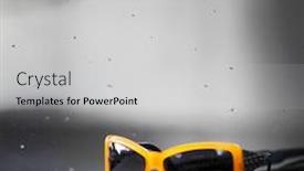  Presentation with sun - PPT theme featuring sun glasses in car background and a light gray colored foreground