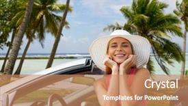  Presentation with polynesia - Presentation consisting of sun hat in convertible car background and a  colored foreground