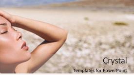  Presentation with heat stroke - Presentation theme having sun hot temperature summer weather background and a soft green colored foreground