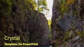  Presentation with mountain water - Beautiful slide deck featuring sun-illuminates-the-mountain-river backdrop and a wine colored foreground