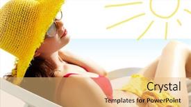  Presentation with lounge - PPT layouts featuring sun in chaise lounge background and a coral colored foreground