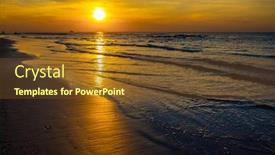  Presentation with low level laser - Amazing PPT theme having sun-is-low-above backdrop and a tawny brown colored foreground