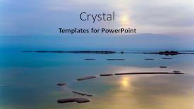  Presentation with medical tourism - Presentation design consisting of sun is reflected in the water of the sea winter foggy dawn excess salt appears on the surface of the water dead sea israel concept of ecological medical and photo tourism background and a light blue colored foreground