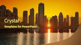  Presentation with dubai - Presentation theme consisting of modern skyscrapers in dubai background and a tawny brown colored foreground