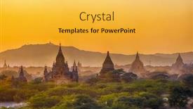  Presentation with myanmar bagan - PPT theme having sun-is-setting-over-old background and a yellow colored foreground