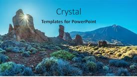  Presentation with sun - Slide set consisting of sun-is-setting-over-roques background and a cyan colored foreground