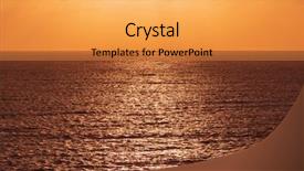  Presentation with sun blue sky and ocean - Colorful PPT theme enhanced with sun light at ocean seascape backdrop and a gold colored foreground