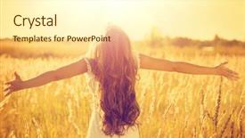  Presentation with teenage girl - Presentation with sun light glow sun free background and a white colored foreground