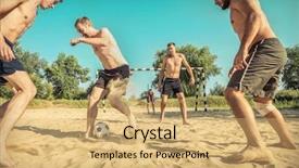  Presentation with sand play - Slide deck with sun light in summer time background and a yellow colored foreground