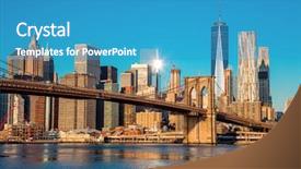  Presentation with manhattan - Beautiful presentation featuring sun light new york city backdrop and a teal colored foreground