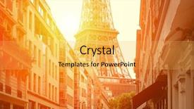  Presentation with street light view - Slide deck having sun light on the street with view on the eiffel tower background and a yellow colored foreground