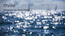  Presentation with light abstract - Theme consisting of sun light reflections on blue background and a light blue colored foreground