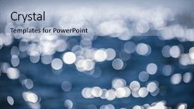  Presentation with water sun - Beautiful PPT theme featuring sun light reflections on blue backdrop and a light blue colored foreground