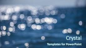  Presentation with water sun - Colorful theme enhanced with sun light reflections on blue backdrop and a ocean colored foreground