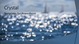  Presentation with aqua - Audience pleasing slides consisting of sun light reflections on blue backdrop and a light blue colored foreground
