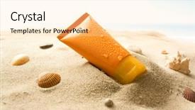  Presentation with lotion - Slides having sun lotion background and a lemonade colored foreground