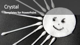 Presentation with cotton - PPT layouts featuring cosmetics cartoon - sun made of cotton disc background and a dark gray colored foreground