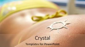  Presentation with shoulder - Theme featuring sun made with suncream background and a coral colored foreground