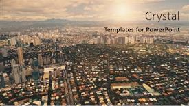  Presentation with city roads - Amazing slide set having sun-metropolis-city-with-streets backdrop and a coral colored foreground