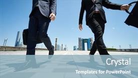  Presentation with road - Audience pleasing presentation consisting of sun money - business man walking backdrop and a light blue colored foreground