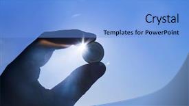  Presentation with hand holding pencil - Beautiful slides featuring sun money - hand holding euro coin backdrop and a light blue colored foreground