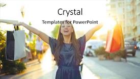  Presentation with paper bag vs plastic bags - PPT layouts with sun money - happy woman holding shopping bags background and a white colored foreground