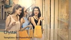  Presentation with window rock az - Presentation design enhanced with sun money - three beautiful girls window shopping background and a coral colored foreground