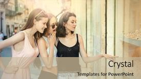  Presentation with flat chested girls - Cool new presentation with sun money - three girls window shopping backdrop and a soft green colored foreground