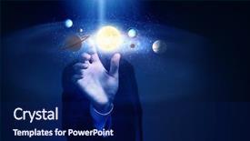  Presentation with space - Presentation design featuring sun moon - explore the space background and a  colored foreground